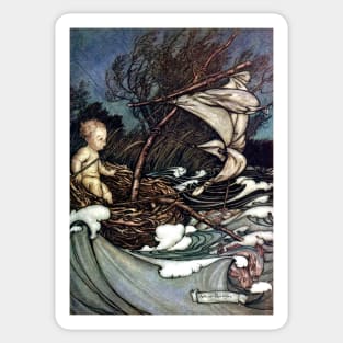 Peter Pan at Kensington Gardens (frontispiece) - Arthur Rackham Sticker